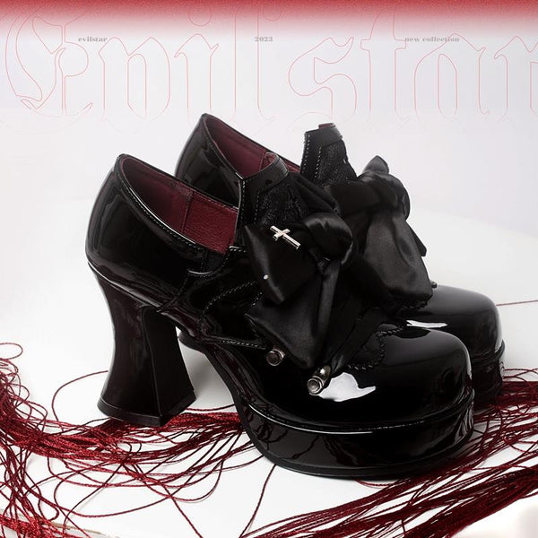 Gothic Dark Lace High Heels