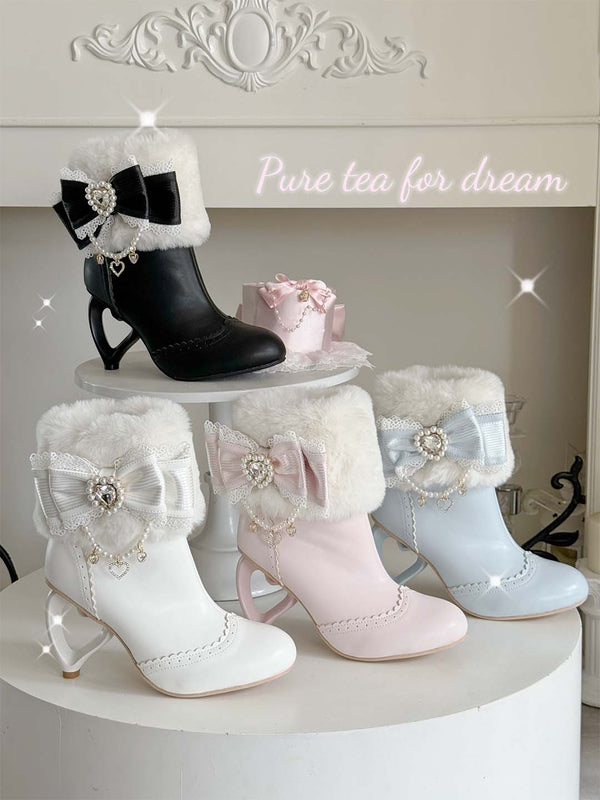 Original heart-shaped high-heeled boots