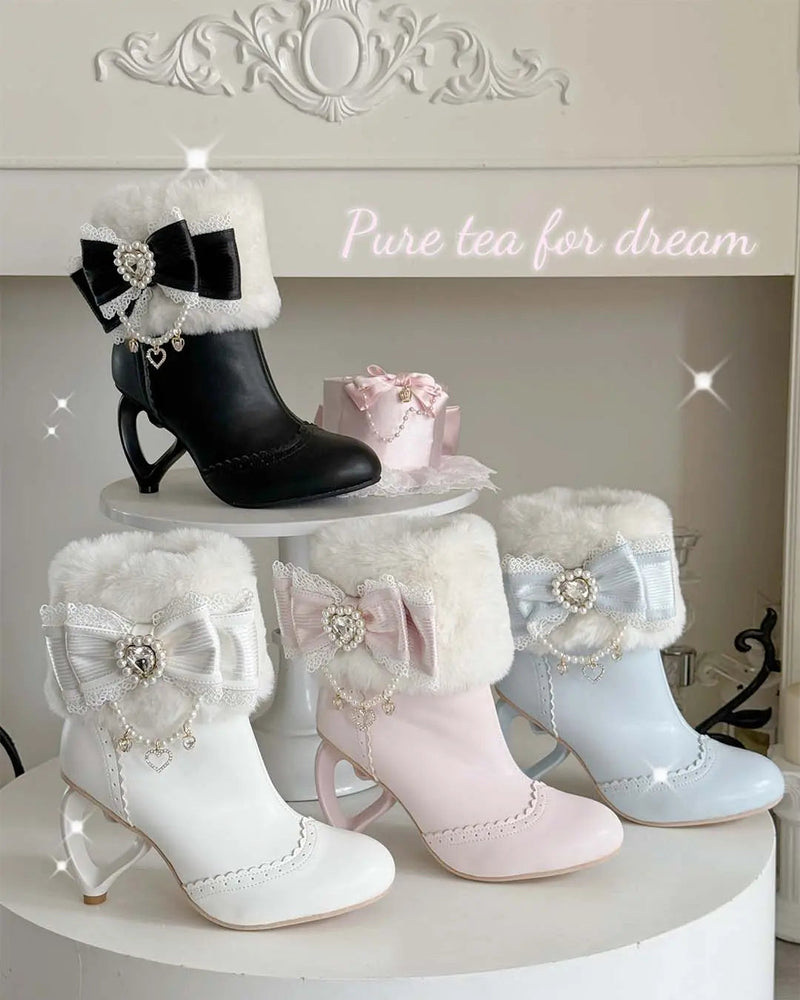 Original heart-shaped high-heeled boots Soft Jam Studio