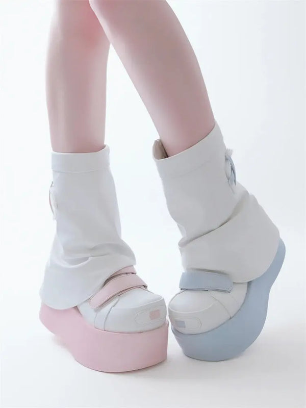 Medical leg boots pink thick-soled shoes Soft Jam Studio