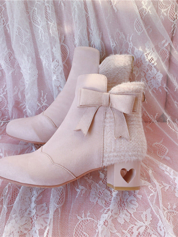 Sweet Bowknot Ankle Boots