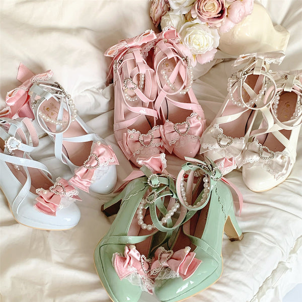 Pointed-toe waterproof platform high heels