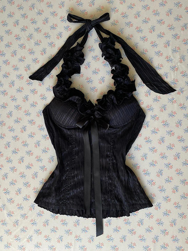 Black halter neck camisole