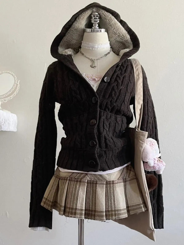 Brown soft sweater cardigan