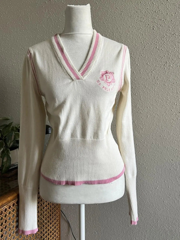 Off-white V-neck fitted sweater