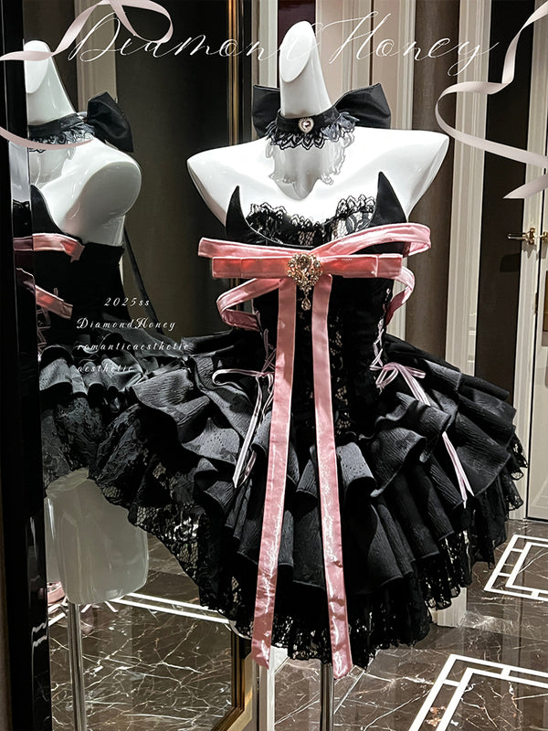 Black Sticky Kitten Dress