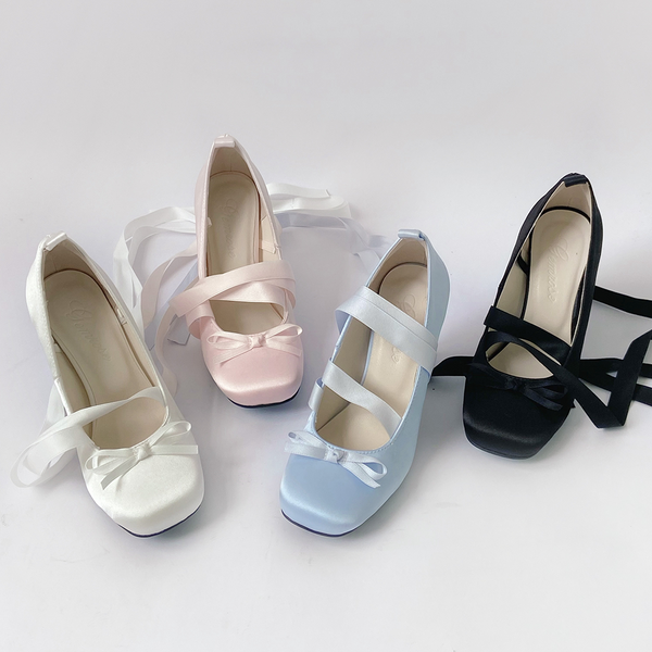 Ballet-style lace-up Mary Janes