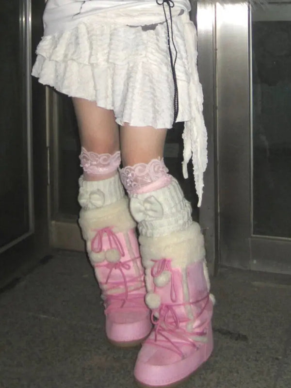 Thick, fluffy snow boots