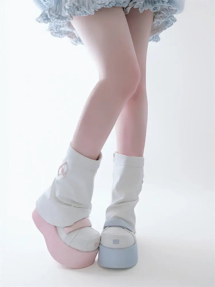 Medical leg boots pink thick-soled shoes Soft Jam Studio