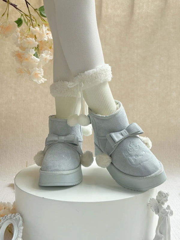 Fleece-lined and thickened snow boots