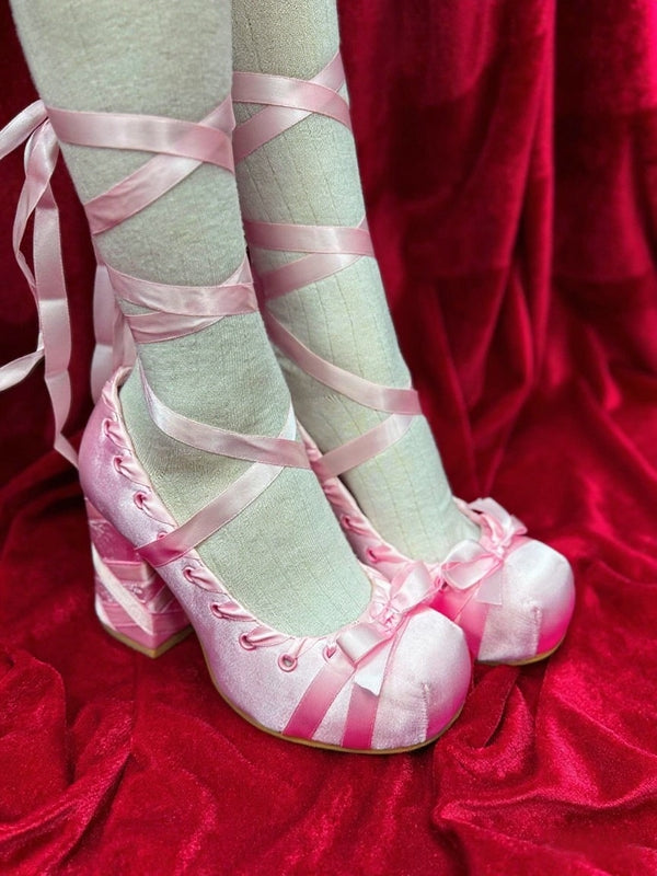 women's satin high heels ballet shoes