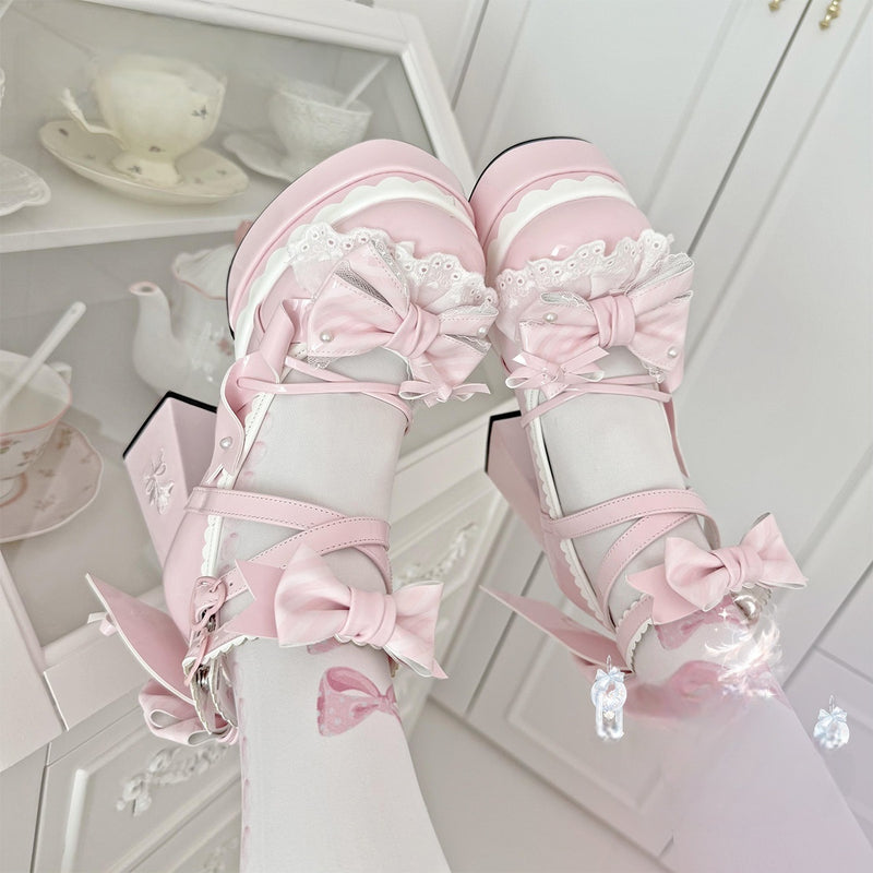 Lolita high heels for women with chunky heels