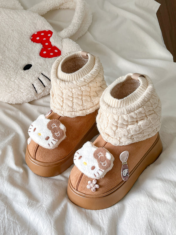 Cartoon Hello Kitty knitted socks and snow boots