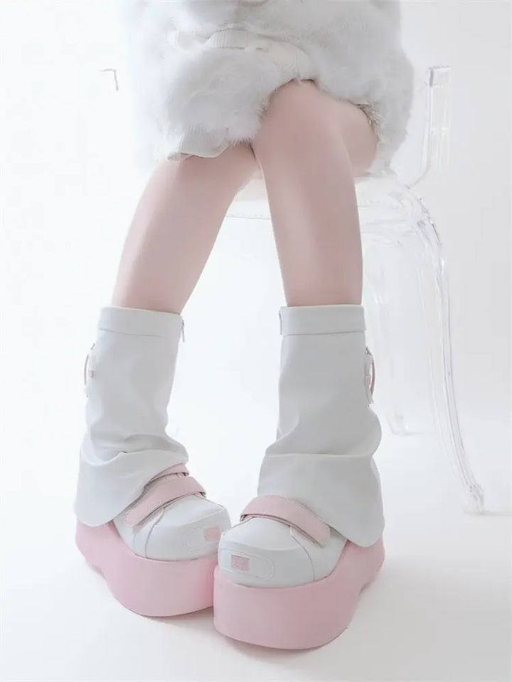 Medical leg boots pink thick-soled shoes Soft Jam Studio