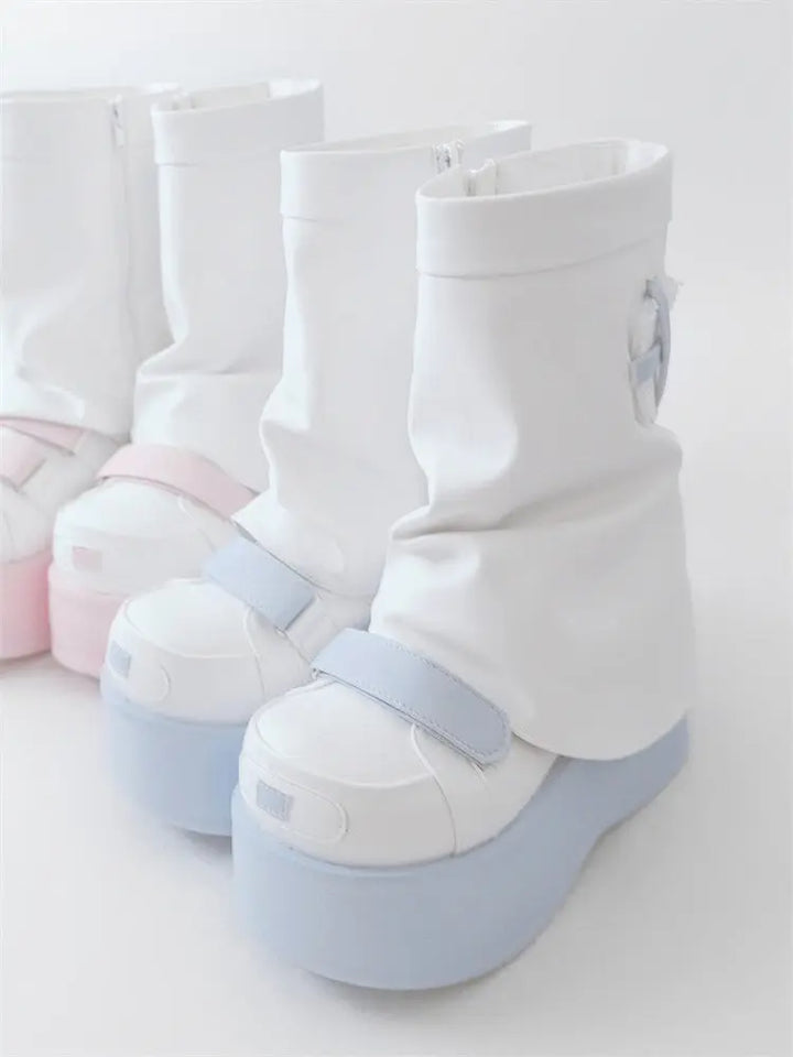 Medical leg boots pink thick-soled shoes Soft Jam Studio