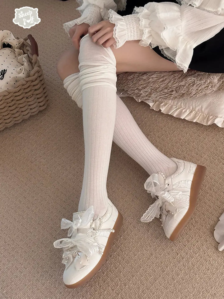 Black and white swan cotton sneakers Soft Jam Studio
