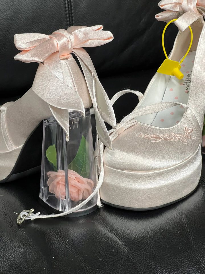 Back in stock: Pink Flowers Bow Shoes- size: 37 Soft Jam Studio