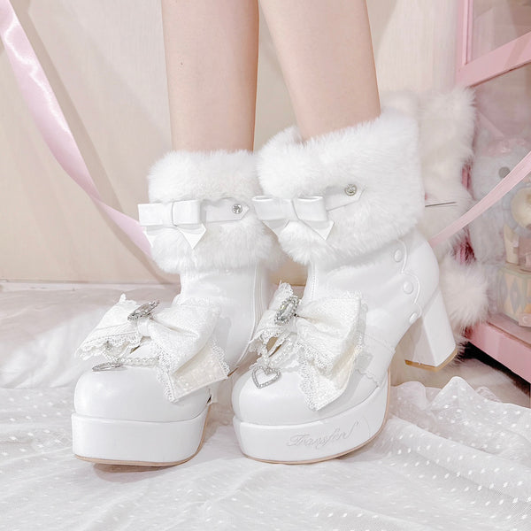 Mass-produced rhinestone ankle boots