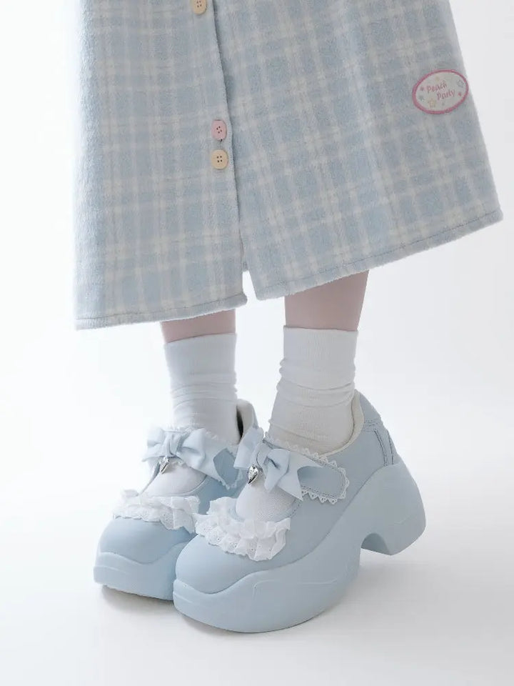 Girls Lace Bow Sneakers Soft Jam Studio