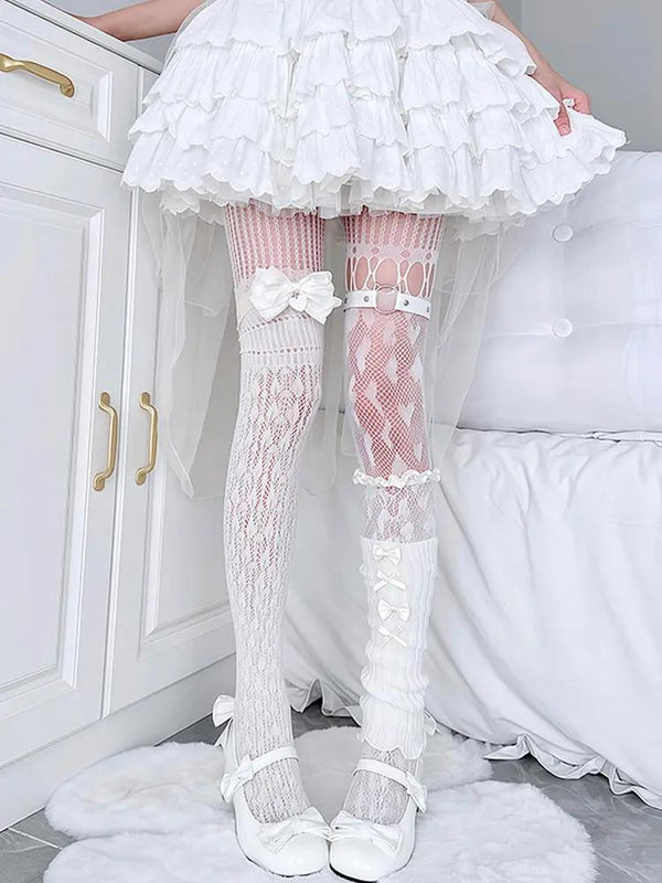 Lace over-the-knee socks set