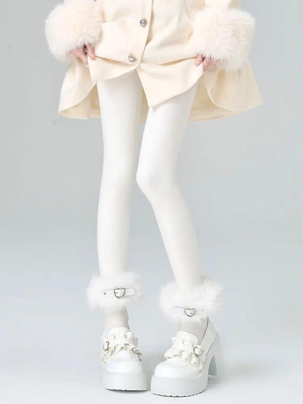 Thick white pantyhose
