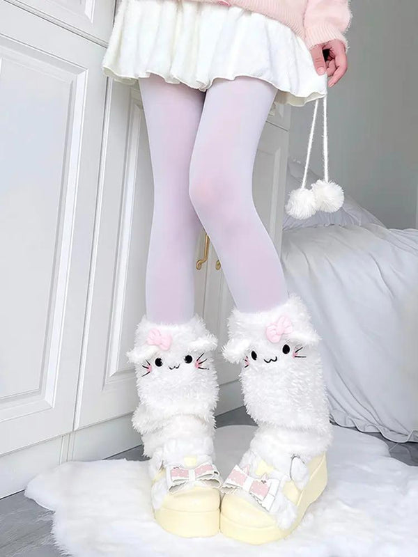 Plush cat socks