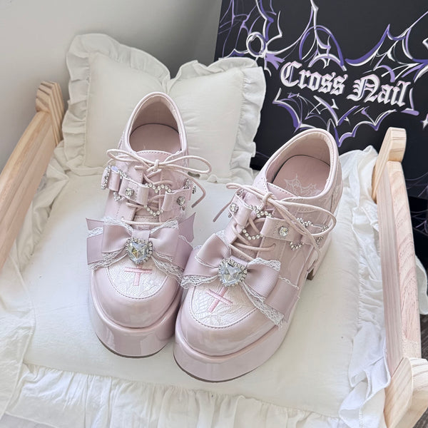 Cross-studded original thick-soled Mary Jane