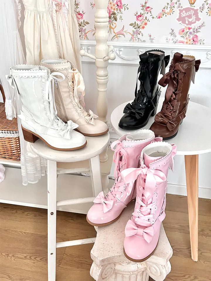 Lolita cute retro mid-calf boots Soft Jam Studio