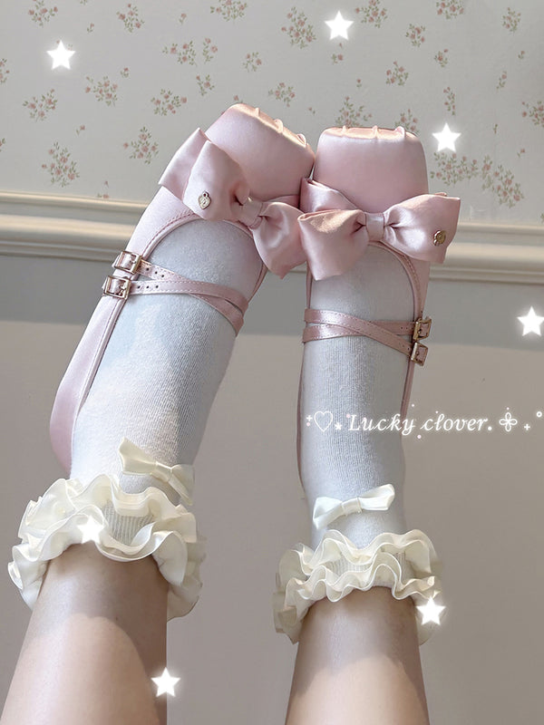 Satin Girl Bow Mary Jane