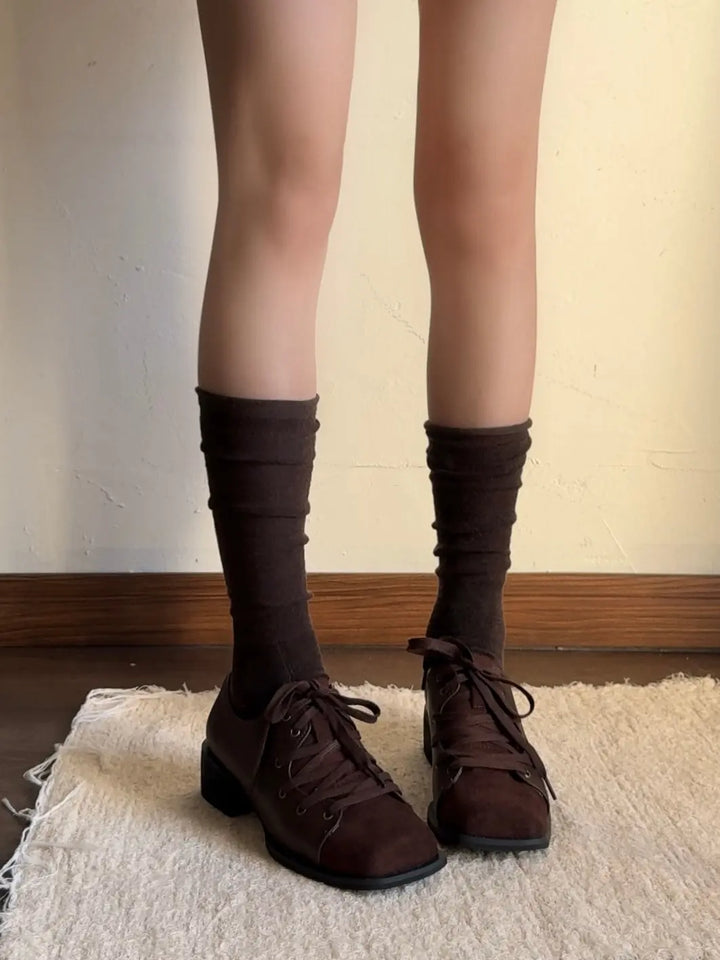 New niche retro style lace-up leather shoes Soft Jam Studio