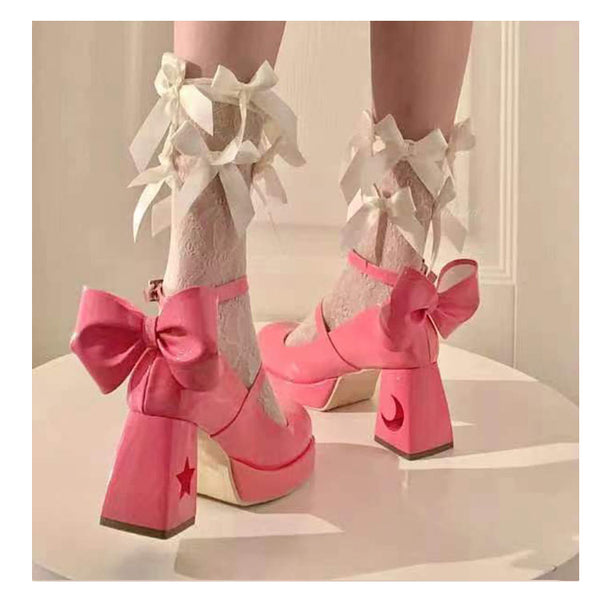 Star Moon niche Mary Jane shoes