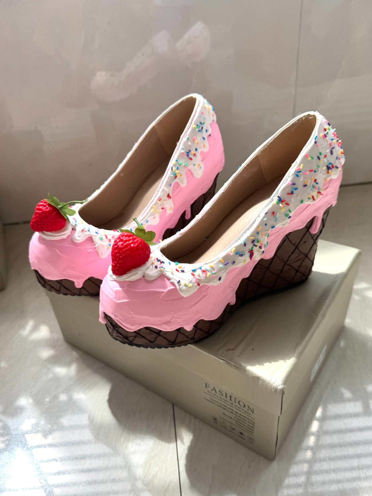 Pink Cream Ice Cream Cake Shoes