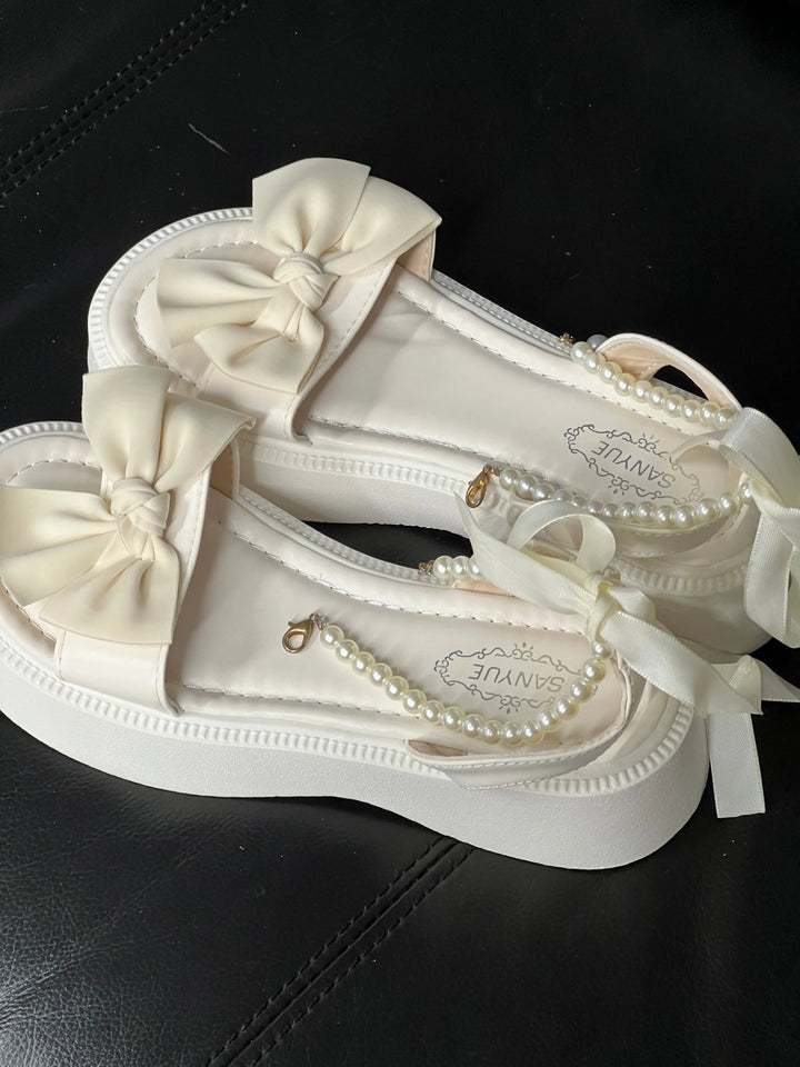 Back in stock: White Bows Scandals- size: 38 Soft Jam Studio