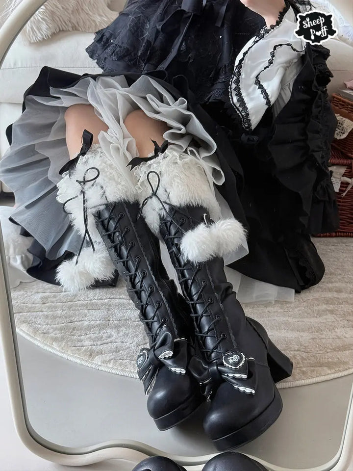 Retro autumn and winter high-heeled boots Soft Jam Studio