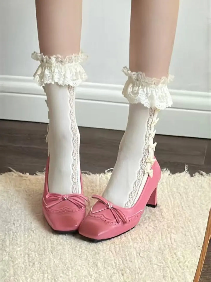 Square toe pink retro Mary Jane Soft Jam Studio