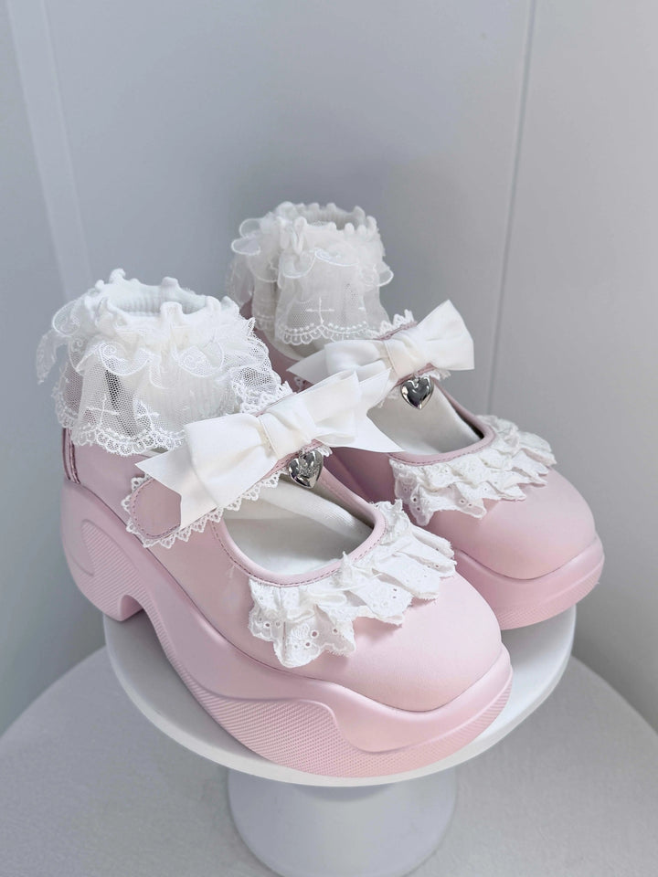 Girls Lace Bow Sneakers Soft Jam Studio