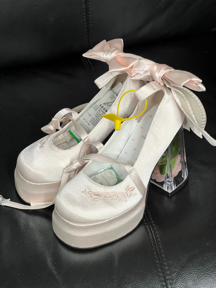 Back in stock: Pink Flowers Bow Shoes- size: 37 Soft Jam Studio