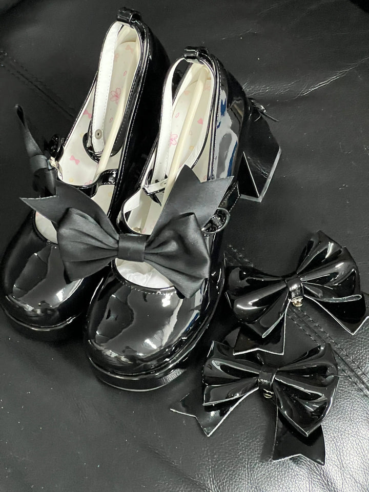 Back in stock: Pure Tea for dream Black Bow Shoes- size: 37 Soft Jam Studio