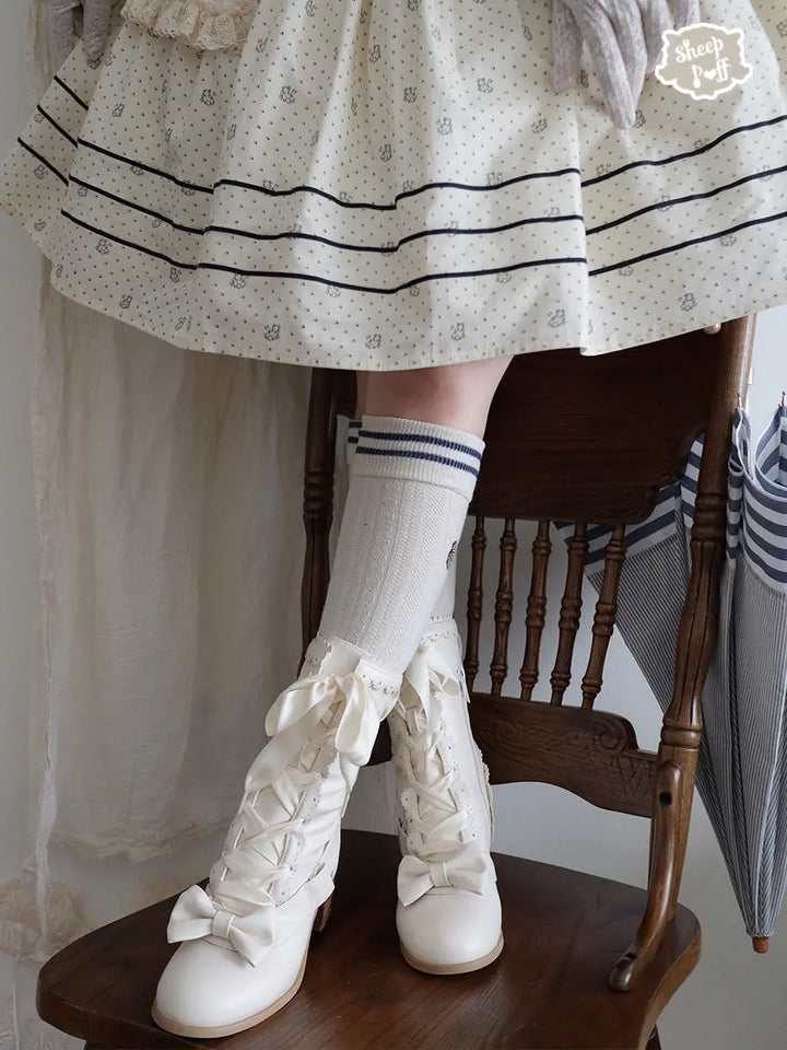 Lolita cute retro mid-calf boots Soft Jam Studio