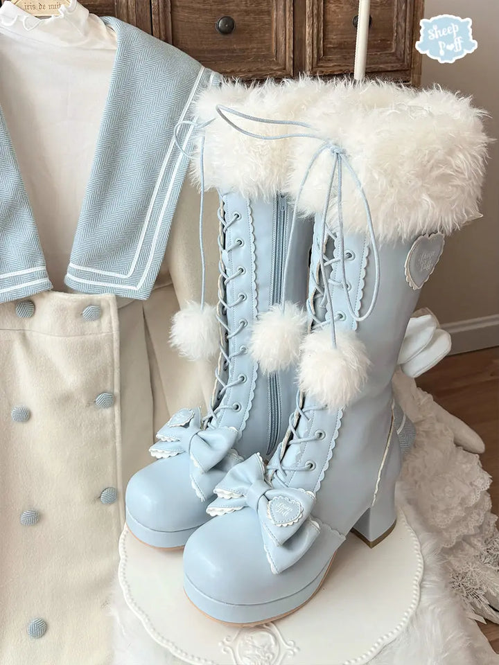 Retro autumn and winter high-heeled boots Soft Jam Studio