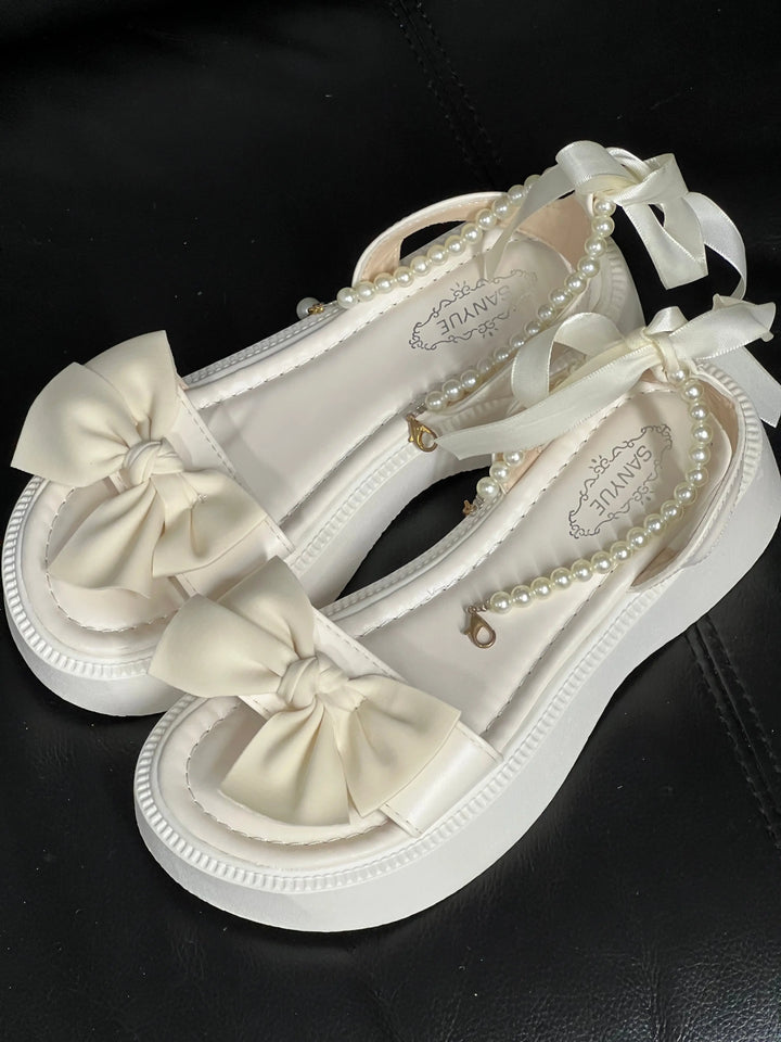 Back in stock: White Bows Scandals- size: 38 Soft Jam Studio