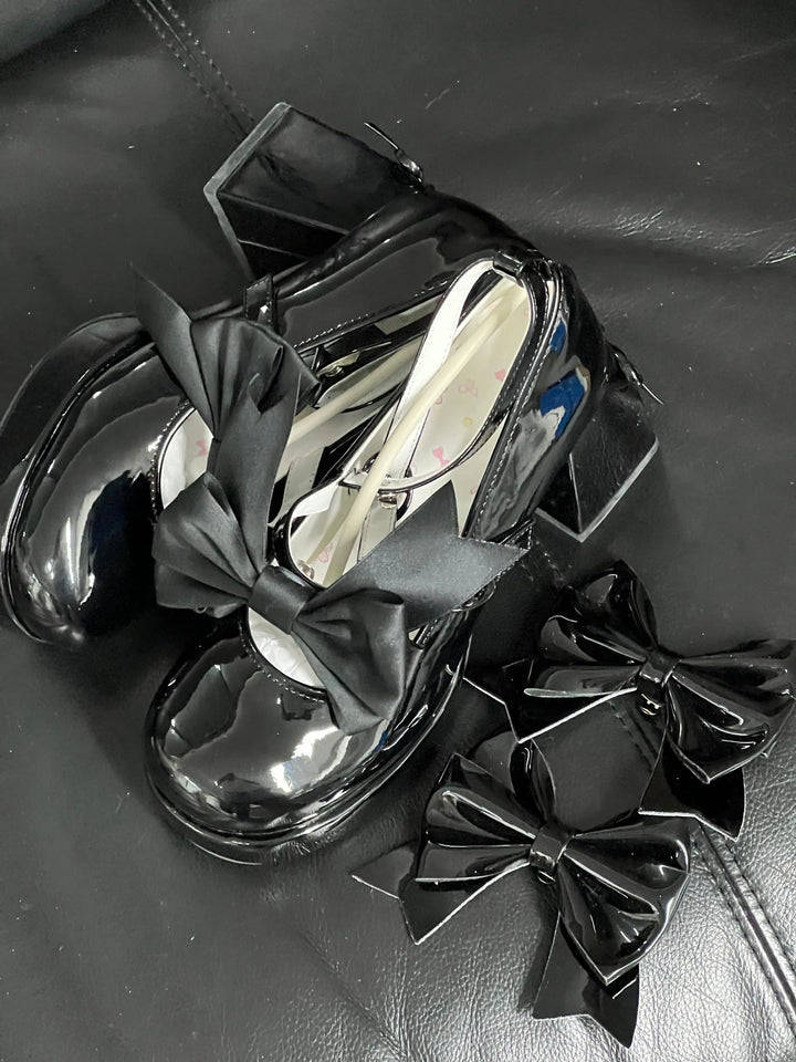 Back in stock: Pure Tea for dream Black Bow Shoes- size: 37 Soft Jam Studio