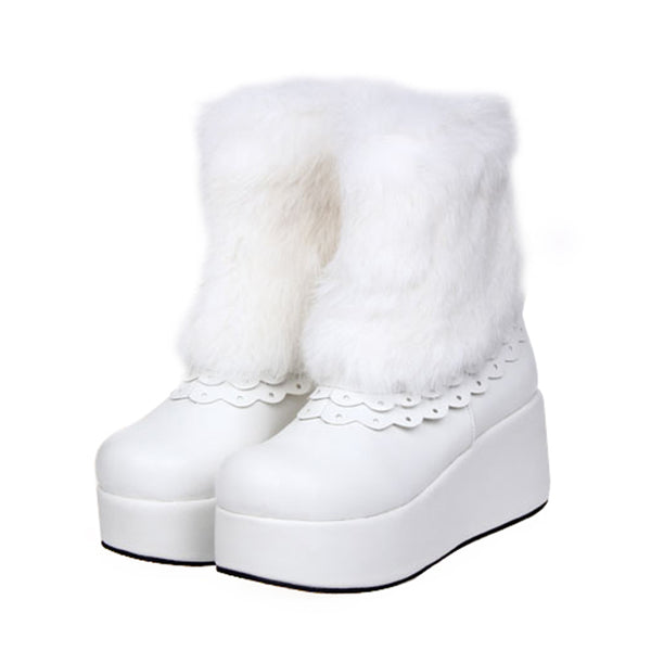 Cute rabbit fur boots