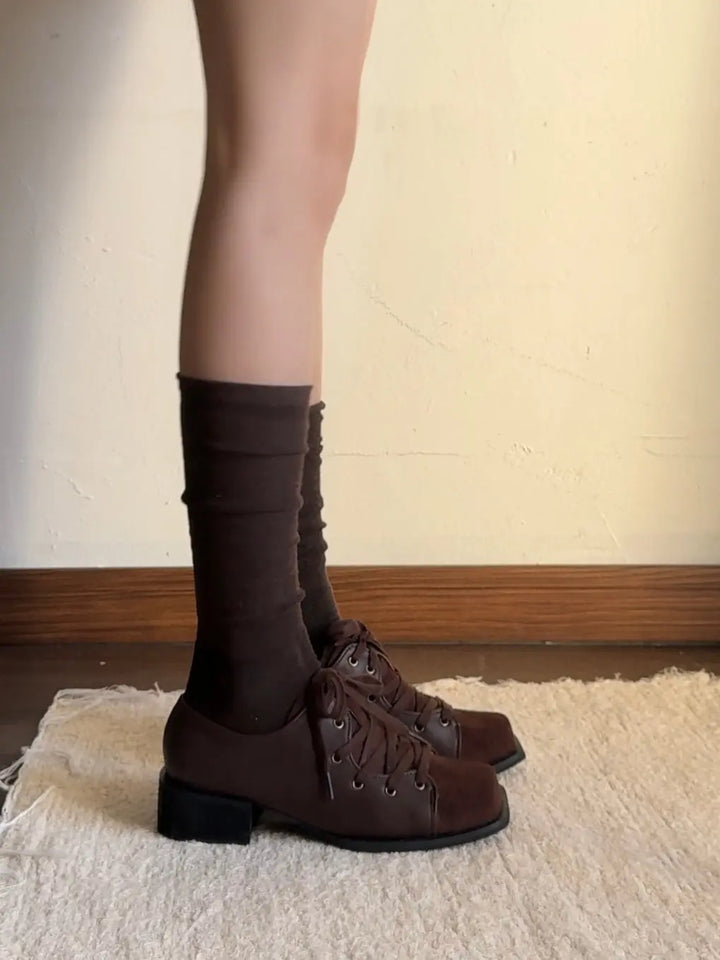 New niche retro style lace-up leather shoes Soft Jam Studio