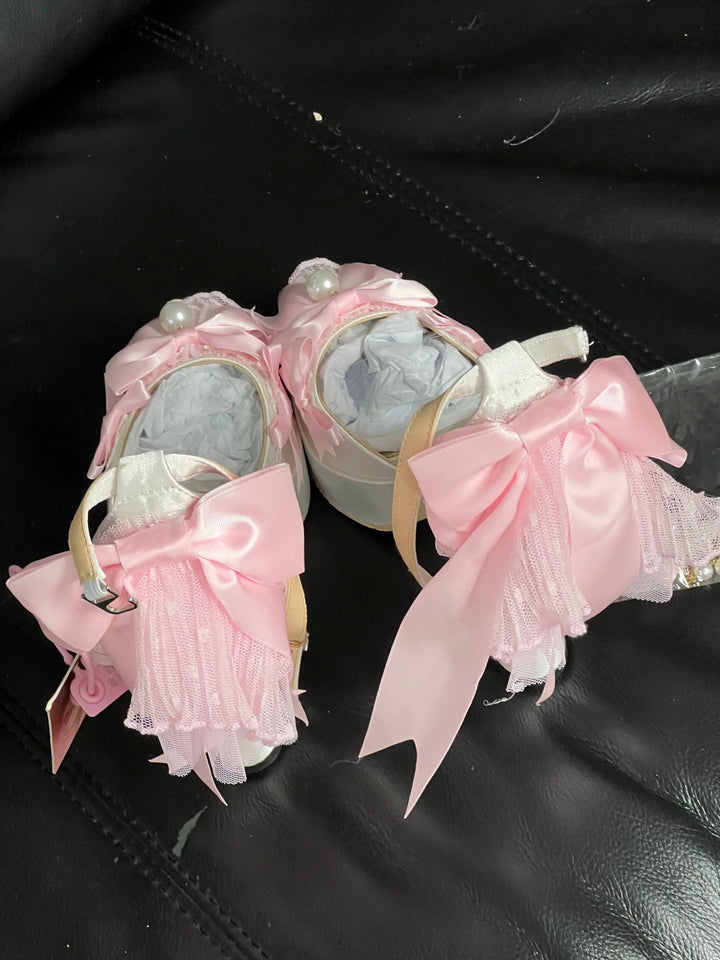 Back in stock: White Pink Bow Shoes size: 35 Soft Jam Studio