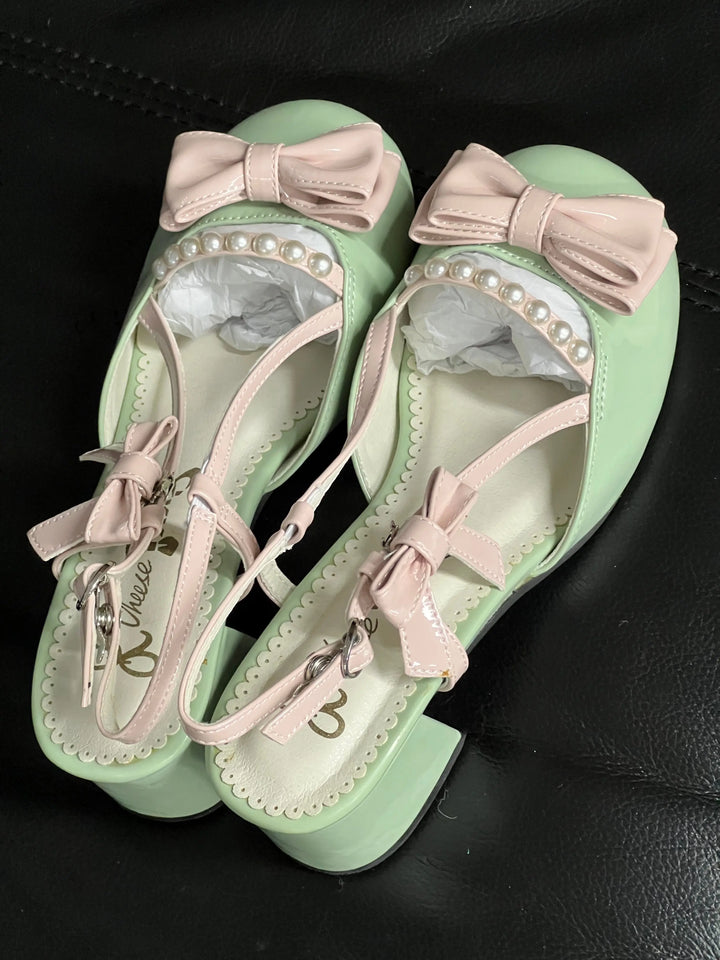 Back in stock: Green Bow Shoes- size: 38 Soft Jam Studio