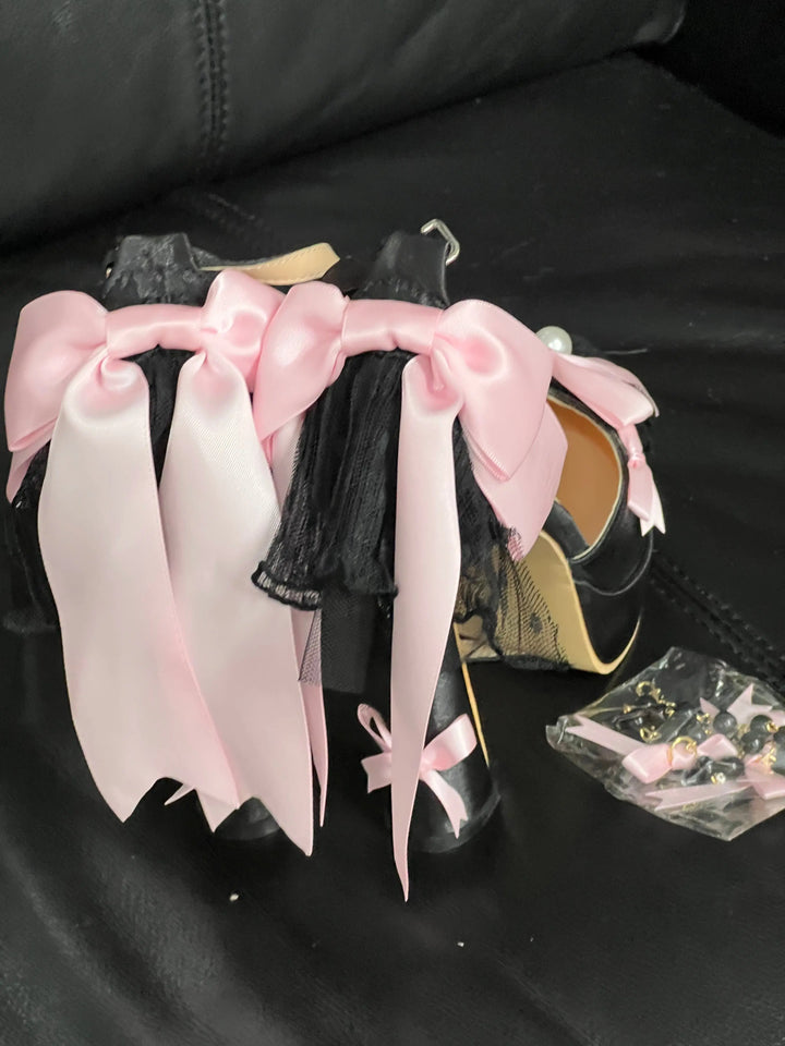 Back in stock: Black Pink Bow Shoes size: 35 Soft Jam Studio