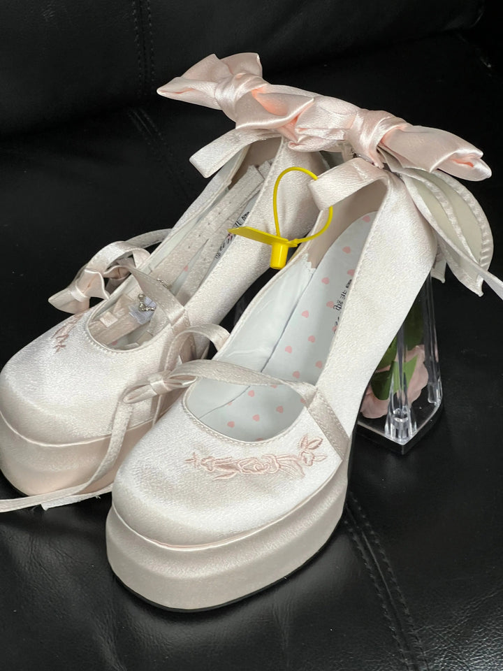 Back in stock: Pink Flowers Bow Shoes- size: 37 Soft Jam Studio