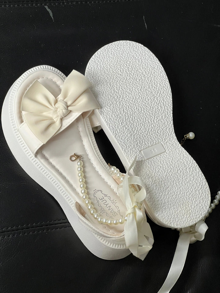 Back in stock: White Bows Scandals- size: 38 Soft Jam Studio