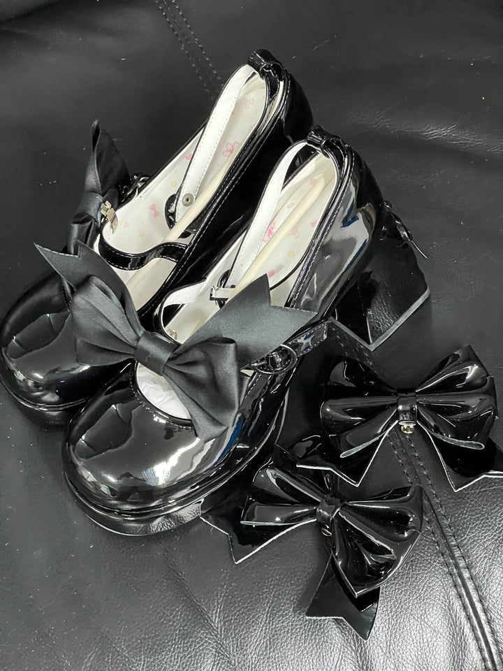 Back in stock: Pure Tea for dream Black Bow Shoes- size: 37 Soft Jam Studio